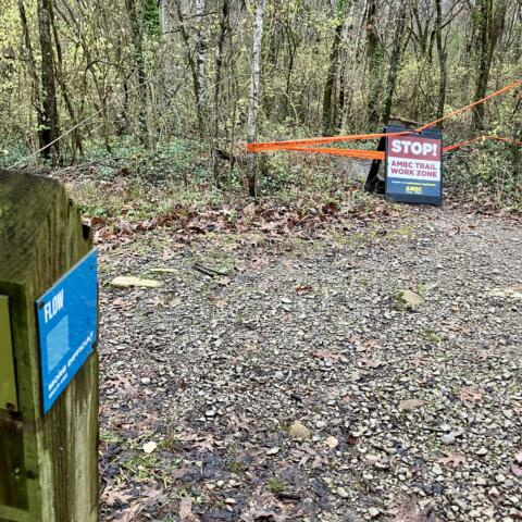 Trail sign and closure